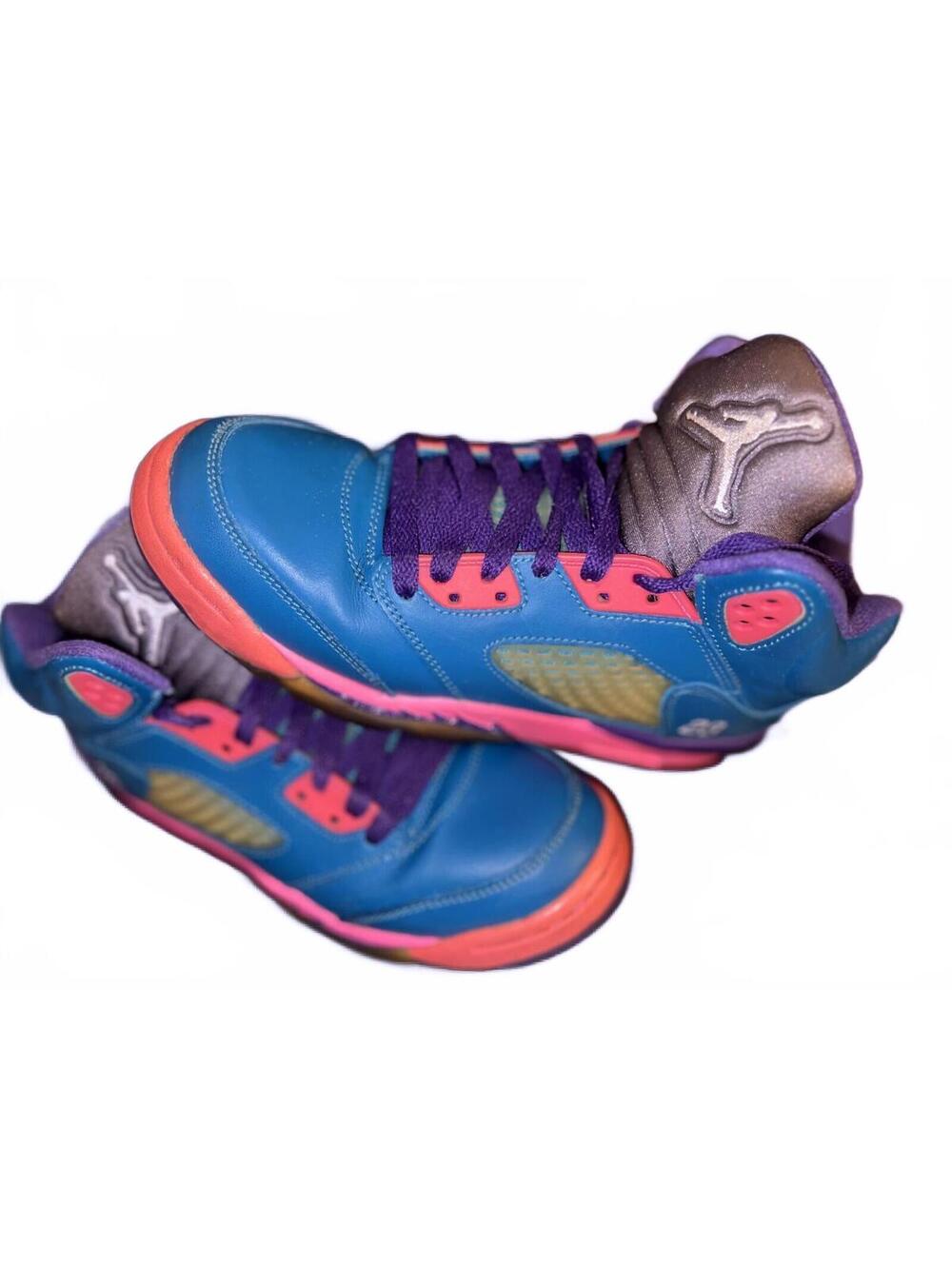 Nike Air Jordan 5 Retro GS Tropical Teal Blue Pink Purple 440892-307 Kid Size 5Y